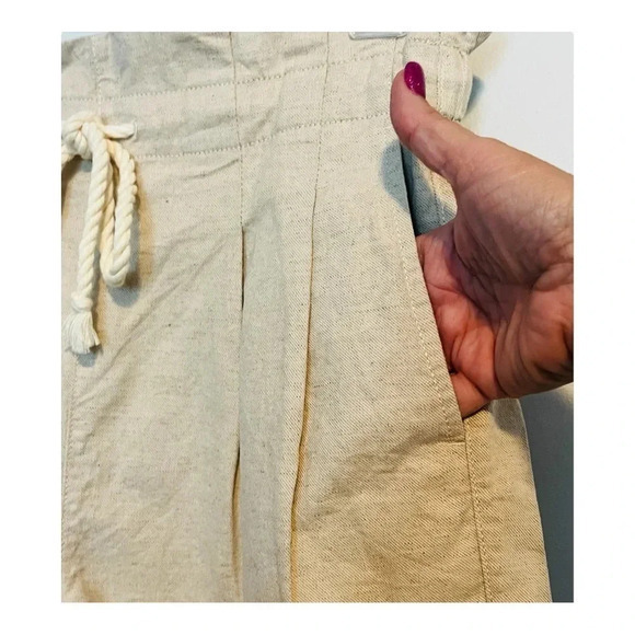 MADEWELL DRAWSTRING PLEATED PAPER BAG COTTON LINEN TAN BEIGE‎ SHORTS SIZE SMALL - Picture 6 of 12